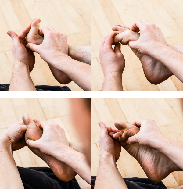 self foot massage mobilise joints